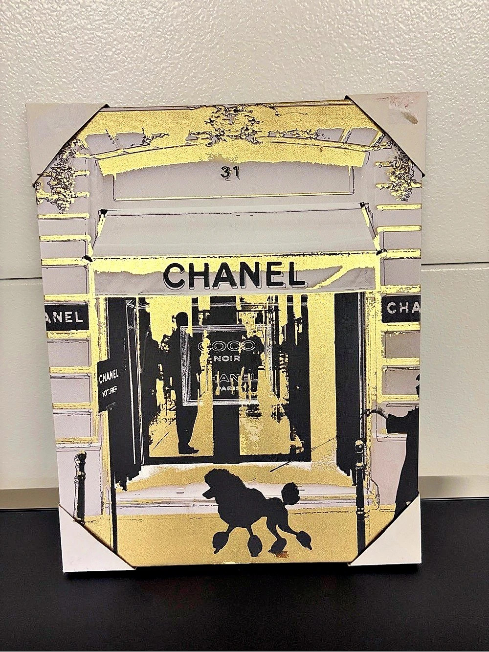 New Chanel Gold & Black Framed Print